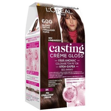 Vopsea de Par Semi-Permanenta fara Amoniac L'Oreal Paris Casting Creme Gloss 600 Blond Inchis, 180 ml