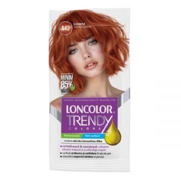 Vopsea de Par Semipermanenta - Loncolor Trendy Colors, nuanta A43 Aramiu Deschis/Sunrise, 2 x 25 ml