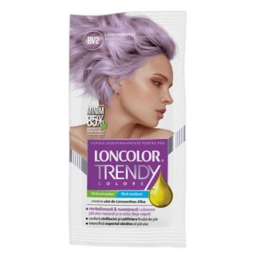 Vopsea de Par Semipermanenta - Loncolor Trendy Colors, nuanta BV2 Blond Lavanda/ Lavender Mist, 2 x 25 ml