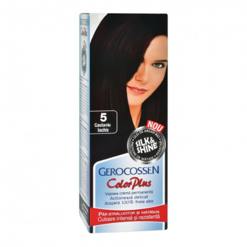 Vopsea de par Silk&Shine, 5 Castaniu inchis, 50ml, Gerocossen