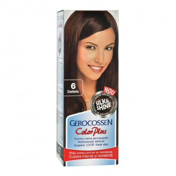 Vopsea de par Silk&Shine, 6 Castaniu, 50ml, Gerocossen