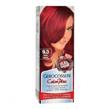 Vopsea de par Silk&Shine, 9.3 Rosu Intens, 50ml, Gerocossen