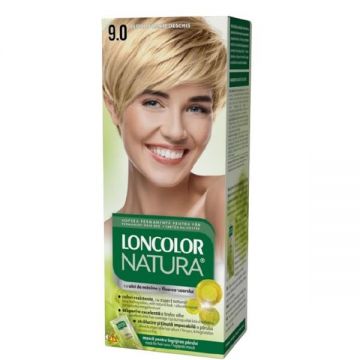 Vopsea Permanenta pentru Par cu Amoniac - Loncolor Natura, nuanta 9.0 Blond Foarte Deschis, 1 pachet