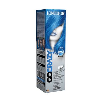 Crema de Par Coloranta Semi-Permanenta fara Amoniac Loncolor GoCrazy B99 GoBlue, 100 ml