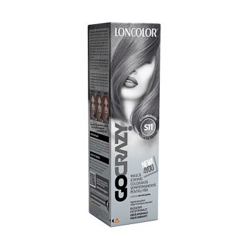 Crema de Par Coloranta Semi-Permanenta fara Amoniac Loncolor GoCrazy S11 GoDarksilver, 100 ml