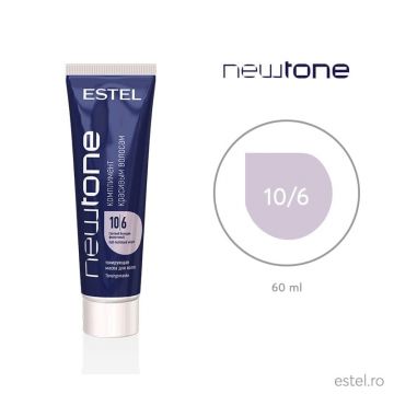 Masca nuantatoare cu cheratina pentru par blond NewTone Estel, 10/6 Blond deschis violet, 60 ml