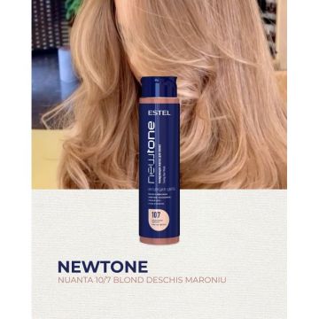 Masca nuantatoare cu cheratina pentru par blond NewTone Estel, 10/7 Blond deschis maroniu, 400 ml