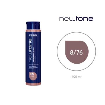 Masca nuantatoare cu cheratina pentru par blond NewTone Estel, 8/76 Castaniu deschis maroniu-violet, 400 ml