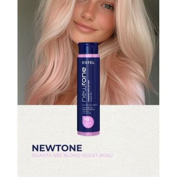 Masca nuantatoare cu cheratina pentru par blond NewTone Estel, 9/65 Blond violet-rosu, 400 ml