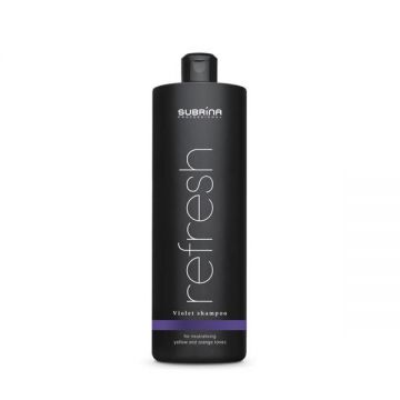 Sampon cu Reflexe Argintii pentru Neutralizarea Tonurilor Galbene si Portocalii - Subrina Professional Refresh Violet Shampoo, 1000 ml