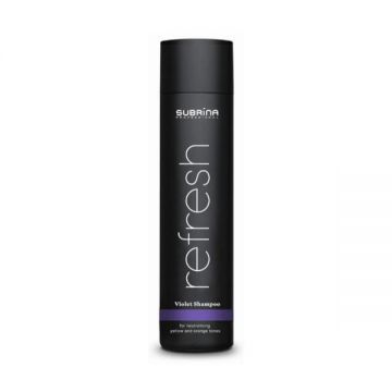 Sampon cu Reflexe Argintii pentru Neutralizarea Tonurilor Galbene si Portocalii - Subrina Professional Refresh Violet Shampoo, 250  ml