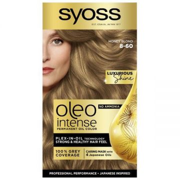 SHORT LIFE - Vopsea de Par Demi-permanenta - Syoss Professional Performance Oleo Intense Permanent Oil Color, nuanta 8-60 Blond Miere