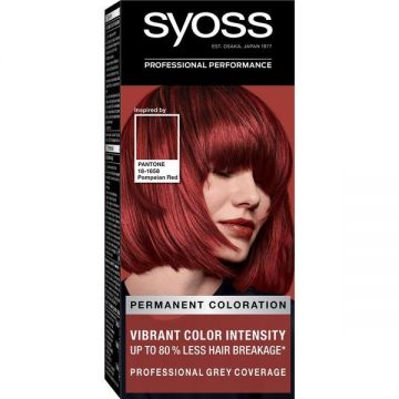 SHORT LIFE - Vopsea de Par Permanenta Inspirata de Pantone - Syoss Professional Performance Permanent Coloration Inspired by Pantone 18-1658, nuanta 5_72 Pompeian Red