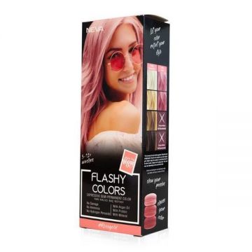 SHORT LIFE - Vopsea Semi-Permanenta 100% Vegana - Neva Flashy Colors Rose Gold, nuanta Roz Auriu, 100 ml