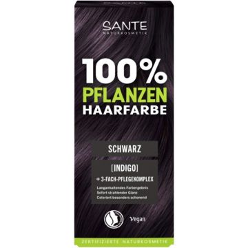 Vopsea de Par Bio, Negru, pe Baza de Plante, 100 g, LaVera and Sante
