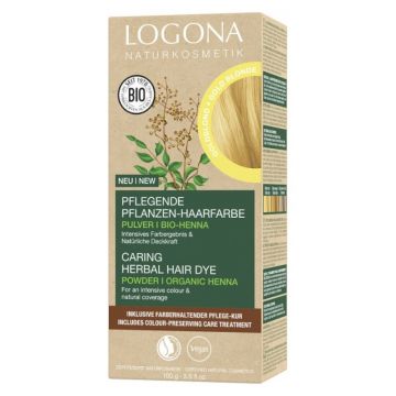 Vopsea de Par Bio pe Baza de Plante Biogast Logona, Blond Auriu, 100 g