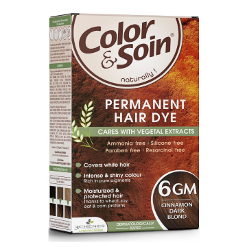 Vopsea de par fara amoniac, fara silicon, blond scortisoara, 6GM, Color & Soin