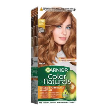 Vopsea de Par Permanenta cu Amoniac Garnier Color Naturals, 7.34 Cupru Natural, 110 ml