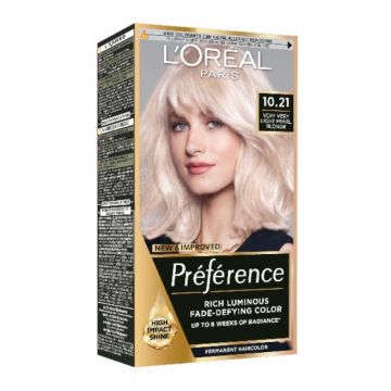 Vopsea de Par Permanenta cu Amoniac L'Oreal Paris Preference 10.21 Stockholm, 174 ml
