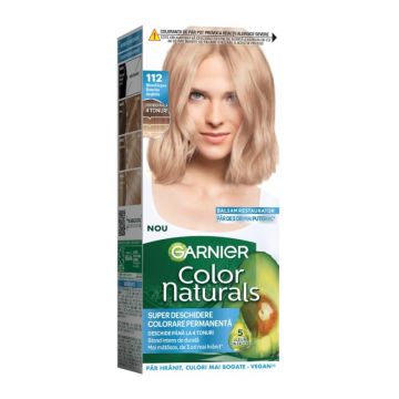Vopsea de Par Permanenta Garnier Color Naturals 112 Blond Super Deschis Argintiu, 112 ml