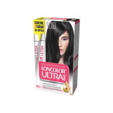 Vopsea de Par Permanenta Loncolor Ultra Max, 1 Negru, 200 ml