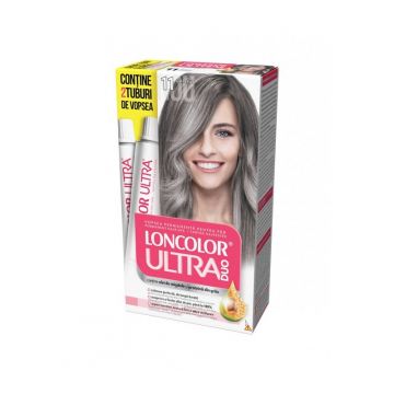 Vopsea de Par Permanenta Loncolor Ultra Max, 11 Gri Reflex, 200 ml