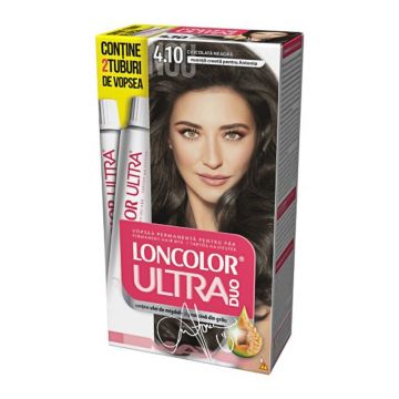 Vopsea de Par Permanenta Loncolor Ultra Max 4.10 Ciocolata Neagra, 200 ml