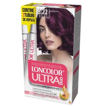 Vopsea de Par Permanenta Loncolor Ultra Max 6.22 Violet Intens, 200 ml