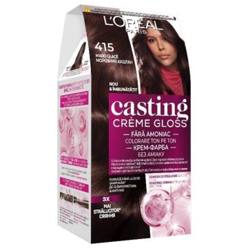 Vopsea de Par Semi-Permanenta fara Amoniac L'Oreal Paris Casting Creme Gloss 415 Maro Glace, 180 ml