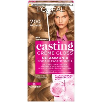 Vopsea de Par Semi-Permanenta fara Amoniac L'Oreal Paris Casting Creme Gloss 700 Blond, 180 ml