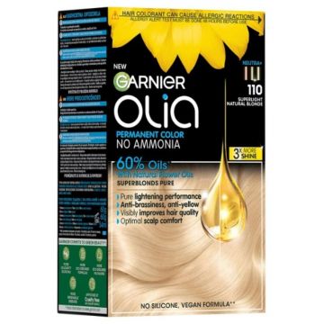 Vopsea Permanenta fara Amoniac, 110 Blond Super Deschis Natural, Garnier Olia, 112 ml