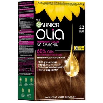 Vopsea Permanenta fara Amoniac, 5.3 Saten Auriu, Garnier Olia, 112 ml