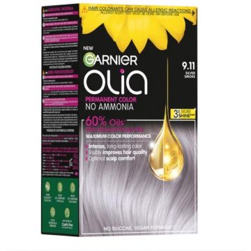 Vopsea Permanenta fara Amoniac, 9.11 Argintiu Cenusiu, Garnier Olia, 112 ml