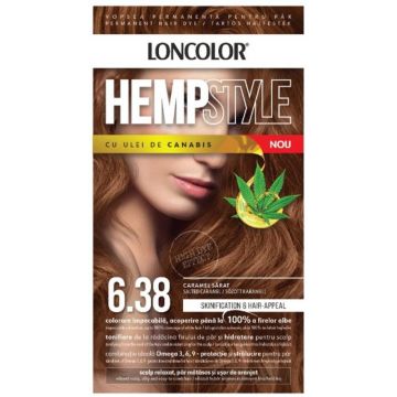 Vopsea Permanenta pentru Par Loncolor HempStyle, 6.38 Caramel Sarat, 100 ml