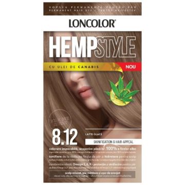 Vopsea Permanenta pentru Par Loncolor HempStyle, 8.12 Latte Glace, 100 ml