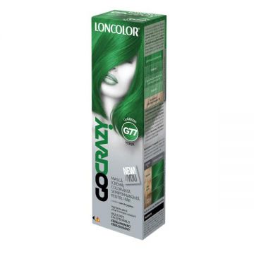 Masca Crema Coloranta Semipermanenta pentru Par Loncolor GoCrazy, nuanta G77 GoGreen, 100 ml