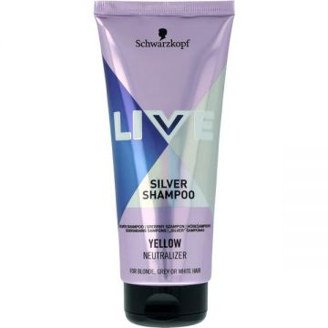 Sampon Nuantator Argintiu - Schwarzkopf Live Silver Shampoo Yellow Neutralizer for Blonde, Gray or White Hair, 200 ml Sampon Nuantator Argintiu - Schwarzkopf Live Silver Shampoo Yellow Neutralizer for Blonde, Gray or White Hair, 200 ml