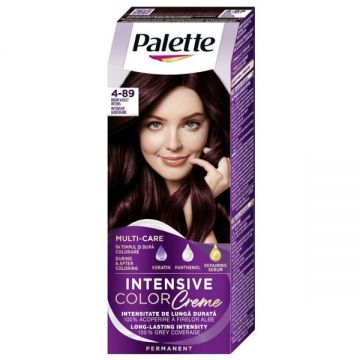 Vopsea de Par Permanenta - Schwarzkopf Palette Intensive Color Creme Long-Lasting Intensity Permanent, nuanta 4-89 (RFE3) Brun Violet Intens
