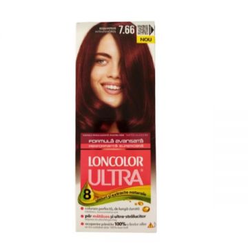 Vopsea Permanenta pentru Par Loncolor Ultra, nuanta 7.66 rosu intens