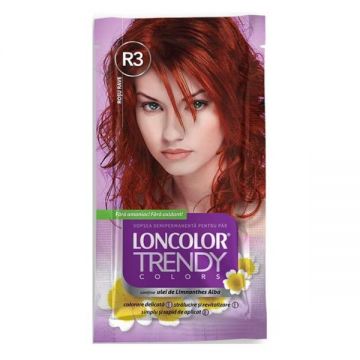 Vopsea Semipermanenta Loncolor Trendy Colors, nuanta R3 rosu rave, 2x 25 ml