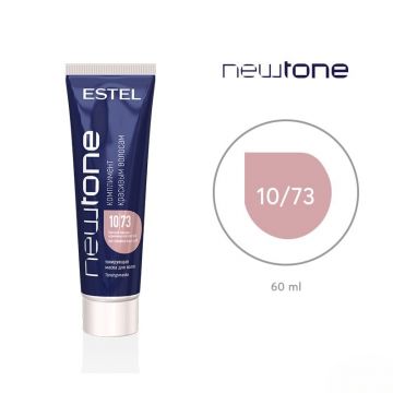 Masca nuantatoare cu cheratina pentru par blond NewTone Estel, 10/73 Blond deschis maroniu-auriu, 60 ml