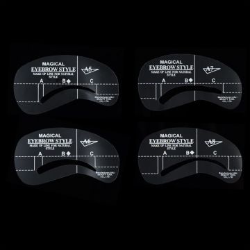 Set 4 Sabloane Sprancene Vopsire, Tatuare,Perfect Eyebrow