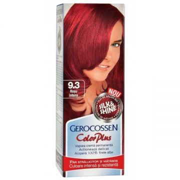 Vopsea de Par Silk&Shine Gerocossen Color Plus, nuanta 9.3 Rosu Intens, 50 g