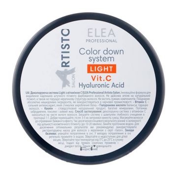 Pasta pentru deschiderea nuantei Light cu vitamina C,  pentru indepartarea pigmentului din par Elea Professional Artisto, 80 g