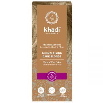 Vopsea de Par Henna pentru Blond Inchis - Khadi Dark Blonde Natural Hair Color, 100 g