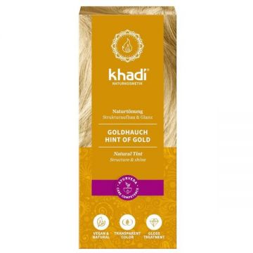 Vopsea de Par Henna pentru Golden Blond - Khadi Hint of Gold Natural Tint, 100 g