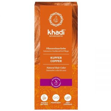 Vopsea Naturala Henna Cupru - Khadi Copper Natural Hair Color, 100 g