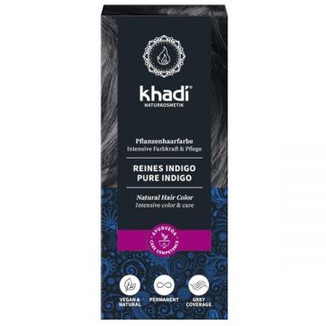 Vopsea Naturala Henna Negru Indigo - Khadi Pure Indigo Natural Hair Color, 100 g