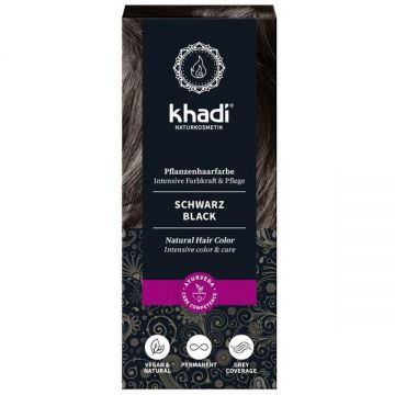 Vopsea Naturala Henna Negru - Khadi Black Natural Hair Color, 100 g