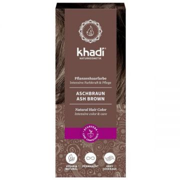 Vopsea Naturala Henna Saten Cenusiu - Khadi Ash Brown Natural Hair Color, 100 g